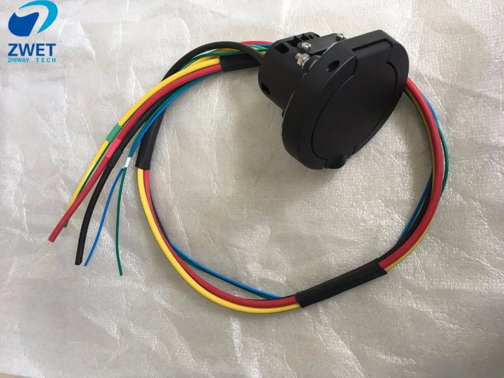 ZWET EV iec62196разъем для зарядки 2A Тип 2 Европейский стандарт EV Тип зарядки 2 разъем для без розетки для кабеля 32A 1 м