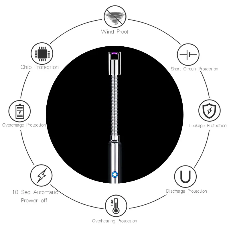 Гибкие USB дуги импульсный воспламенитель для барбекю ветрозащитные электронные зажигалки для курения сигарет на открытом воздухе барбекю Кухонные Принадлежности