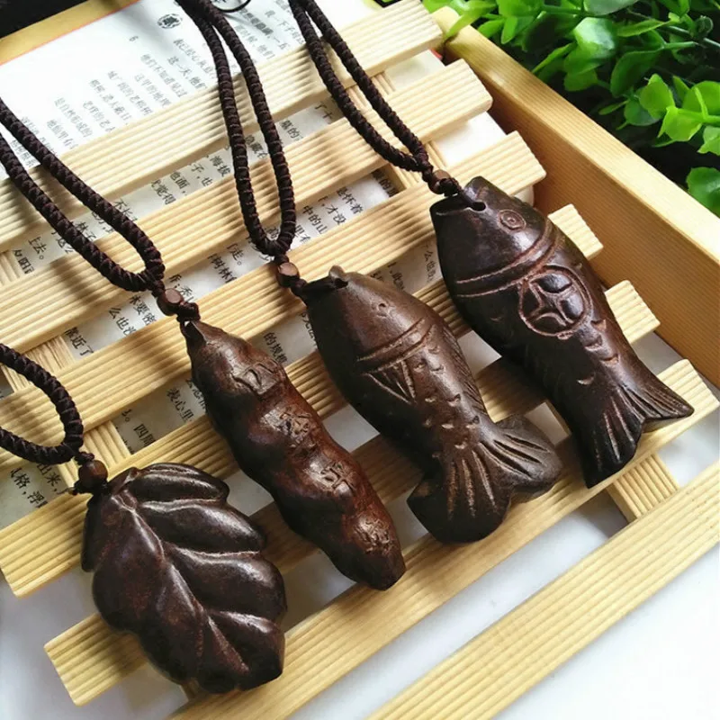 

Vintage Necklace Big Pendant Ethnic Necklace Wooden Fish Long Necklace Ethnic Jewelry Maxi Necklace For Women Wholesale Price