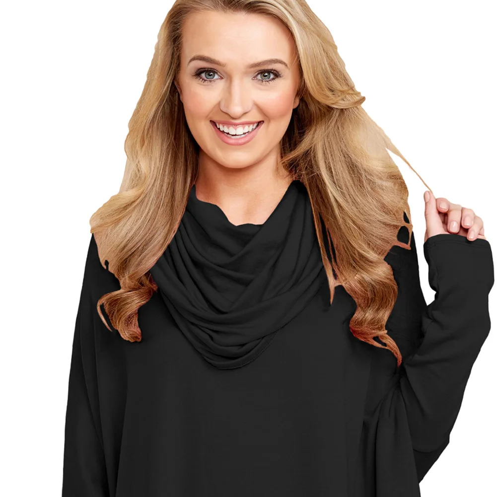 Plus Size Celmia Women Hoodies  Oversize Tops 2018 Autumn Cowl Neck Batwing Sleeve Female Long Sleeve Casual Loose Hoodies