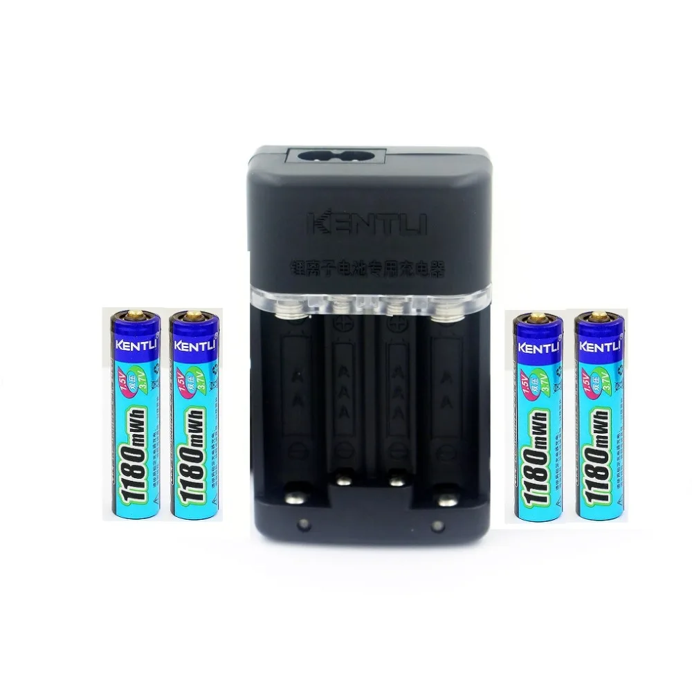 KENTLI 4 шт. AAA battery1.5v 1180mWh перезаряжаемый литий-ионный аккумулятор литий-полимерный +