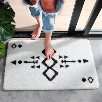 

Modern Minimalist Flocking Household Mats Porch Carpet Bathroom Door Thickened Absorbent Non-slip Mats