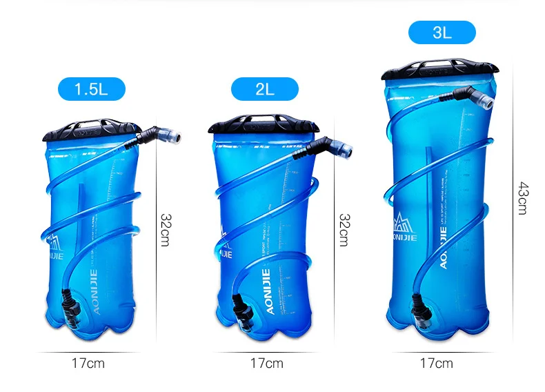 AONIJIE открытый мешок воды складной PEVA Спорт гидратации Мочевой пузырь для кемпинга Пешие прогулки Альпинизм Велоспорт Бег 1.5L 2L 3L