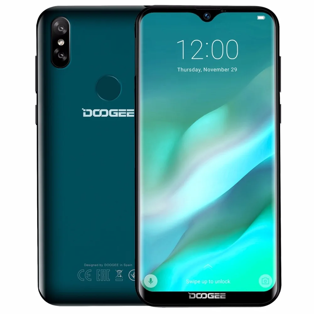 

DOOGEE Y8 Waterdrop Screen Smartphone 6.1"FHD 19:9 Display 3400mAh MTK6739 Quad Core 3GB RAM 16GB ROM Android 9.0 4G LTE Mobile