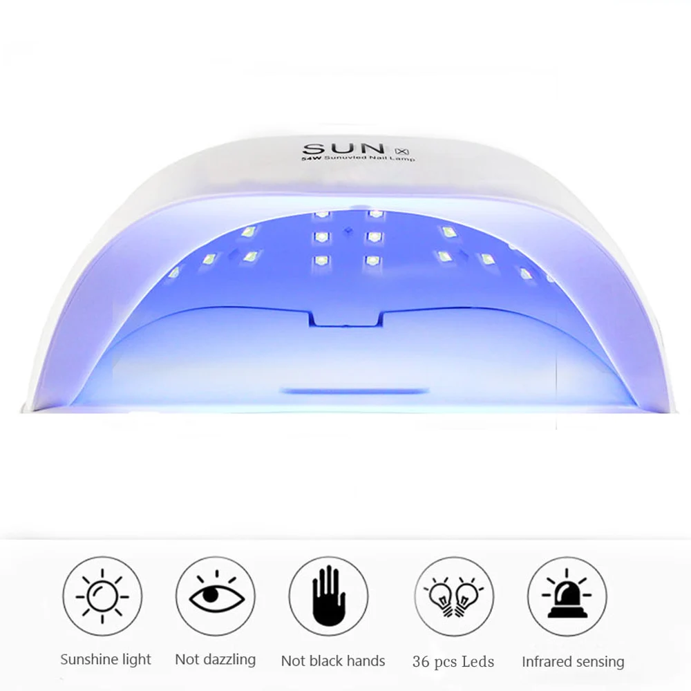 Jewhiteny 54 Вт SUNX УФ светодио дный лампы для ногтей сушилка 36 шт. лампа маникюра Sm