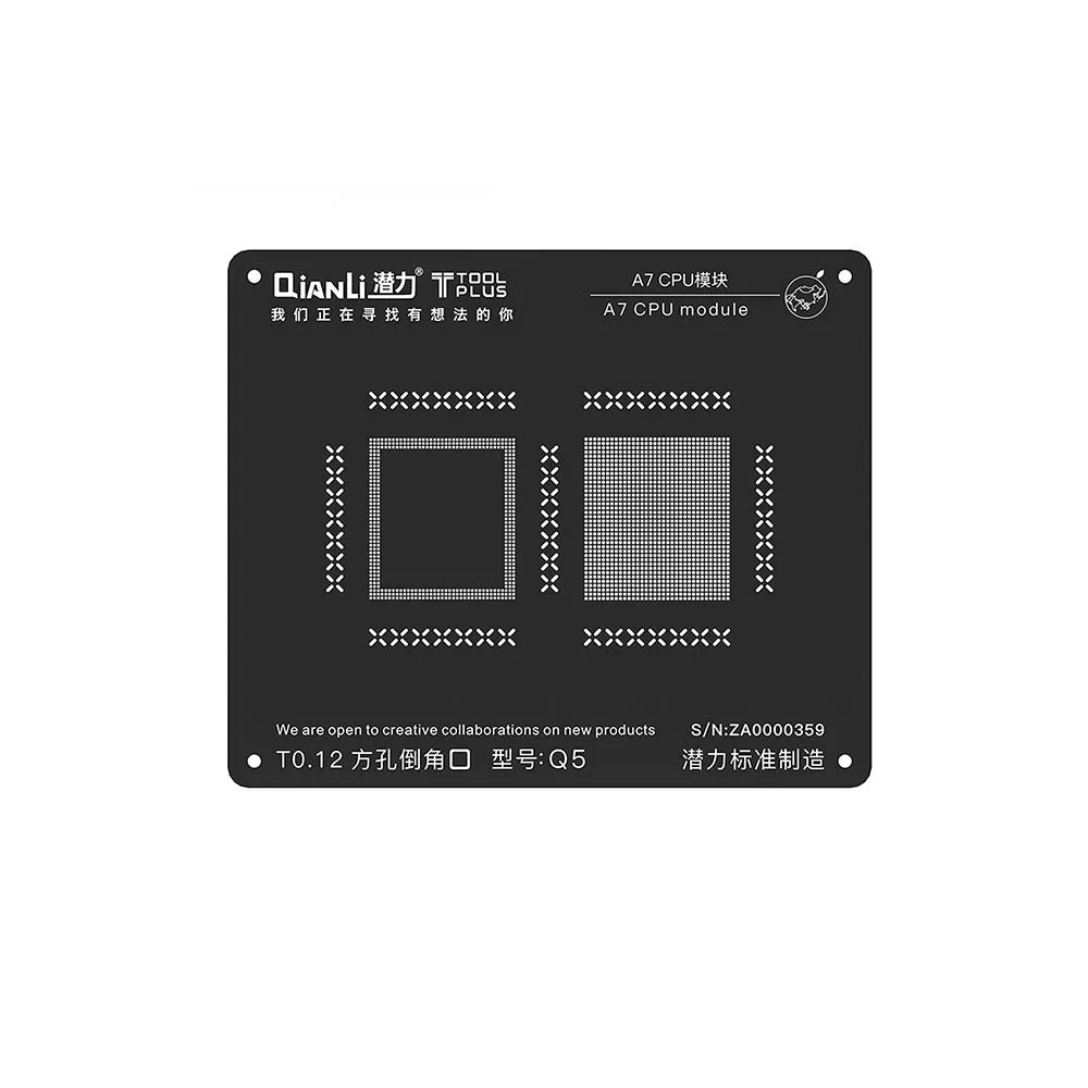 

Qianli Square Hole Black Stencil CPU Reballing Stencil for iPhone CPU A7 A8 A9 A7 A10 A11 Module Reballing