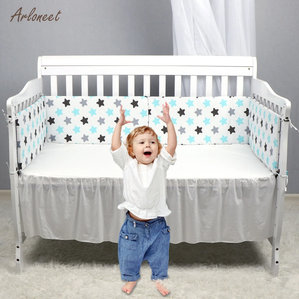 Кровать для новорожденных кроватки бампер v-образная Съемная молния хлопок новорожденных бамперы детское безопасное ограждение линия защита для кроватки унисекс
