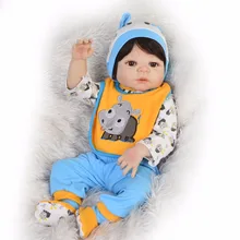 handsome reborn Baby boy Doll Toy 23'' Real Reborn Dolls Silicone Vinyl Body Alive Bebe Boneca Reborns with Bottle pacifier gift new arrival baby girl reborn dolls kids toy full silicone vinyl 23 57 cm real life bebe reborn alive doll npk collection hot
