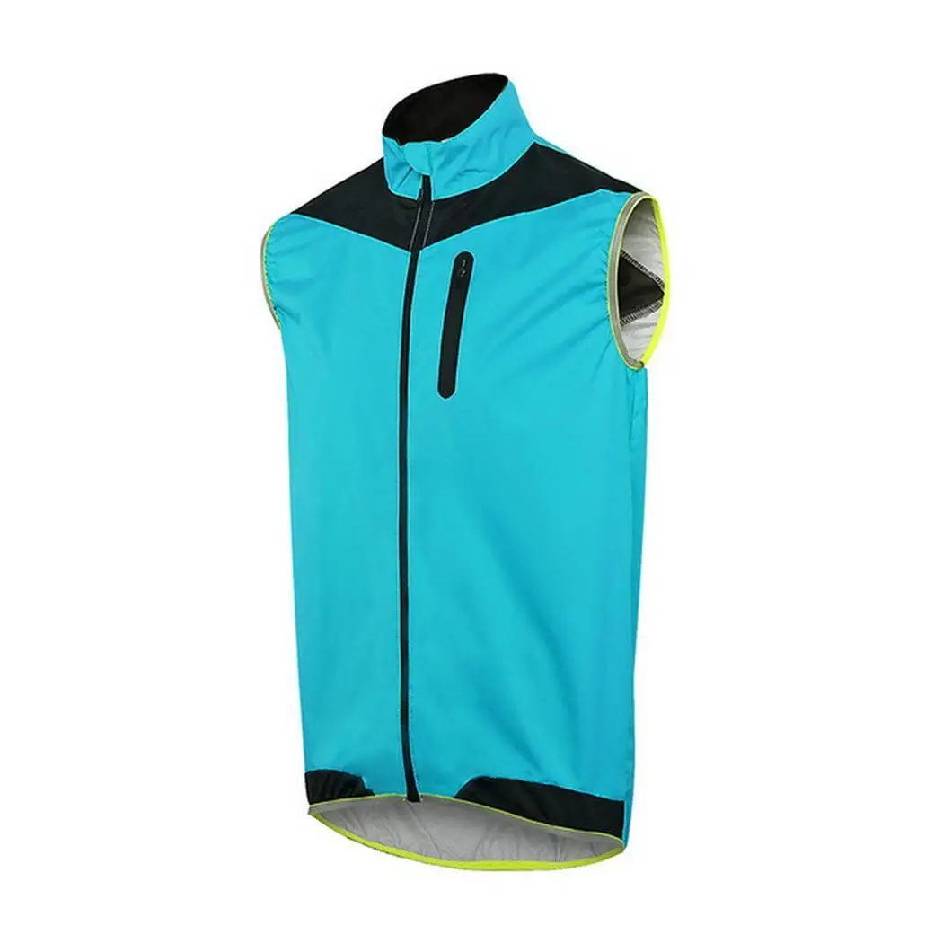 Для Мужчин's жилеты со светоотражающей полосой ветрозащитный, для открытого спорта куртка без рукавов для бег MTB велосипеда Велосипедный спорт - Цвет: blue