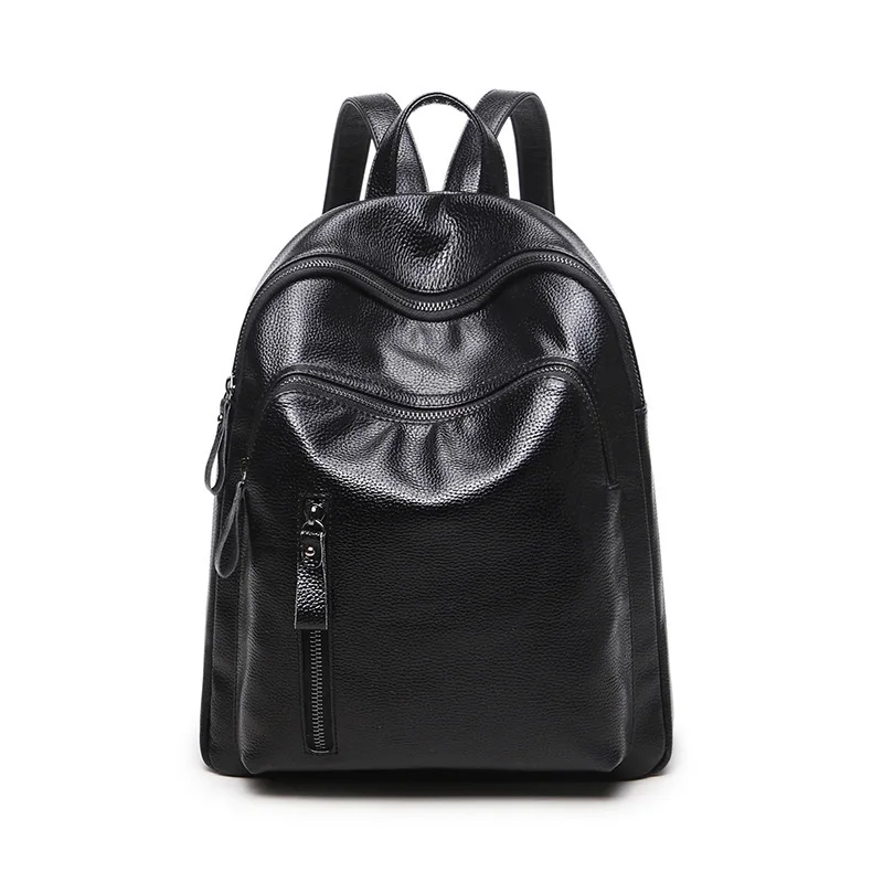 

High Quality PU Leather Backpacks School Backpack For Teenagers Girls Top-handle Backpacks Large Capacity Backpack Black 30