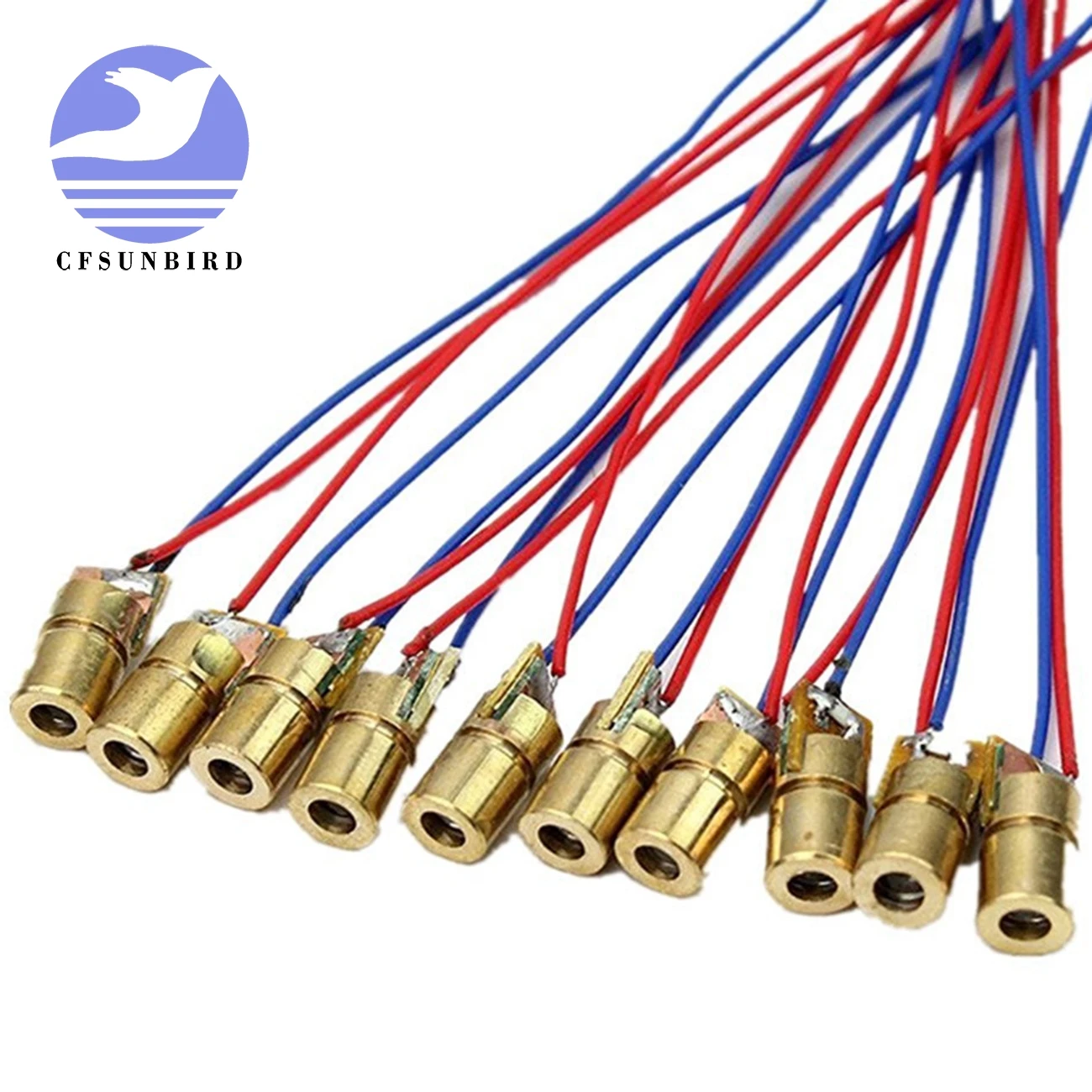

100pcs/lot 650nm 6mm 3V 5mW Laser Dot Diode Module Copper Head Red