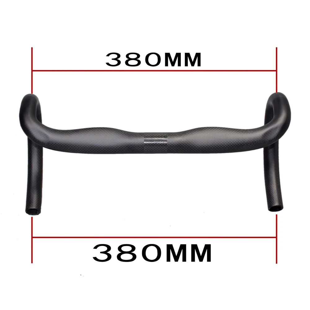 NO LOGO Top Road Bicycle Handle Bar 3K Full Carbon Fiber Bike Handlebar Bent To 380mm Cycling Drop Bar (4)