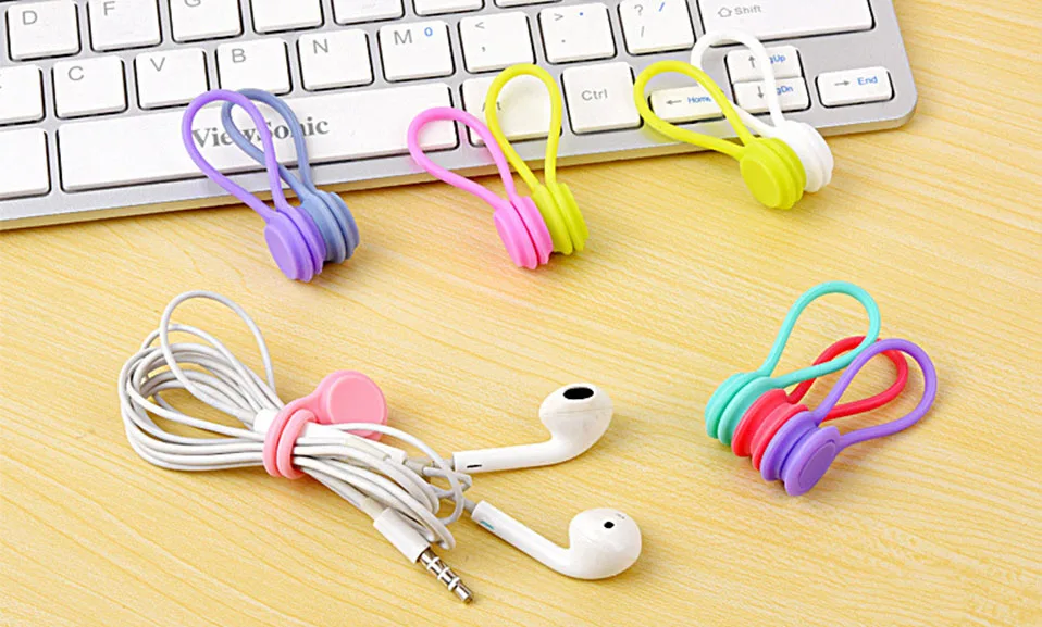 3PcsPack Earphone Cord Winder Cable Holder Organizer Clips Multi Function Durable Magnet Headphones Winder Cables Drop Shipping (2)