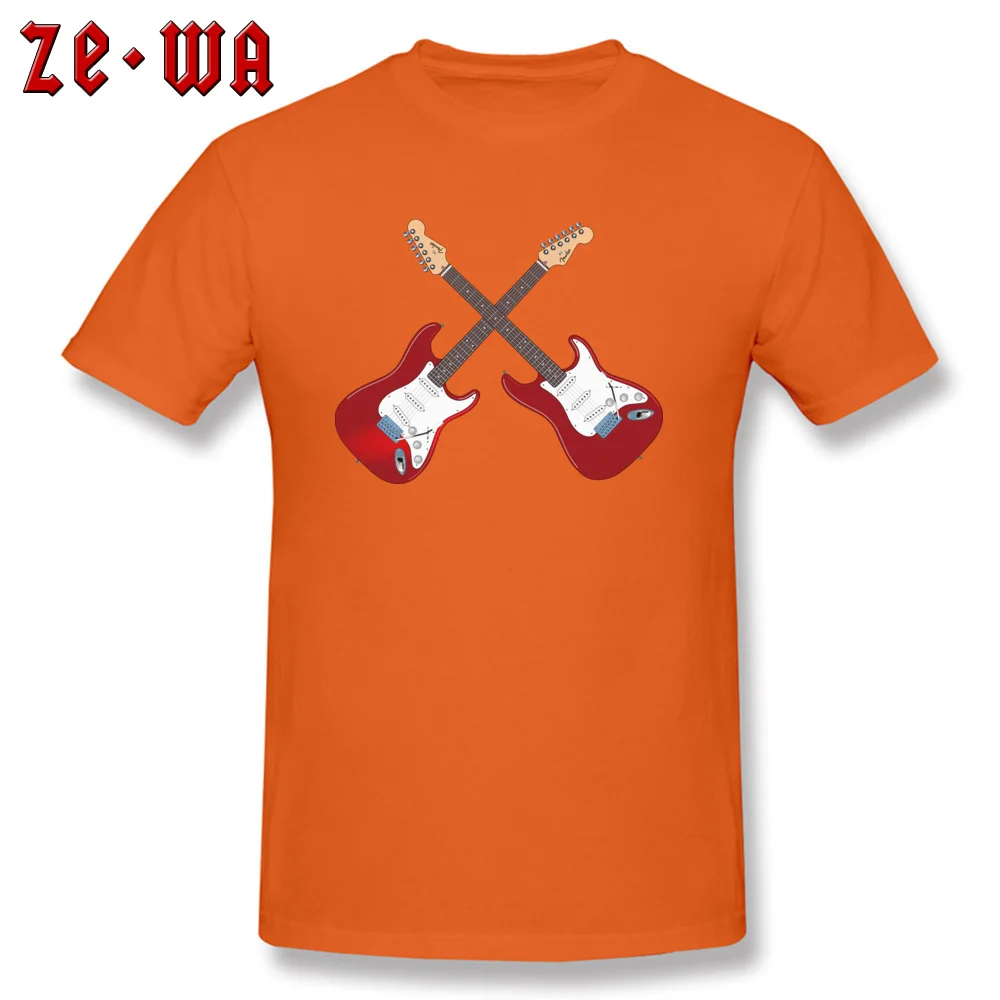 Europe electric guitars 311034 Short Sleeve Summer Autumn Tops Tees Fashion Crew Neck 100% Cotton Clothing Shirt Men T-Shirt electric guitars 311034 orange