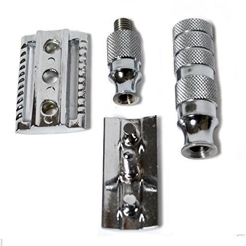 Classic Samurai 205S Safety Razor Shave Set ,Pure Badger Brush, Leather Case (2)