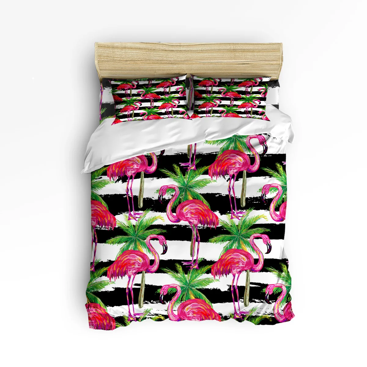 

Nordic Style Flamingo Floral Bedding Sets 3/4pcs Geometric Pattern Bed Linings Duvet Cover Bed Sheet Pillowcases Cover Set