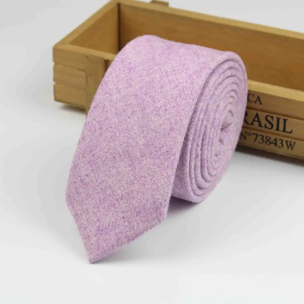 Высокое качество галстук винтажные Шерстяные Галстуки мужские толстые галстуки Полосатый сплошной вискозный галстук - Цвет: 14