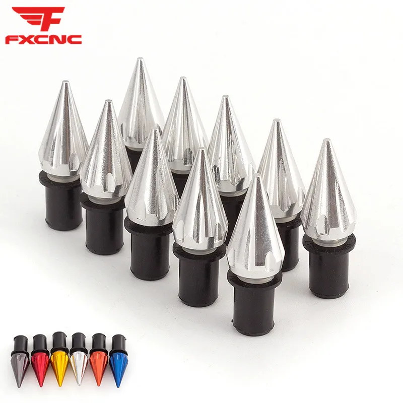 

M5 10pcs Aluminum CNC Universal Motorcycle Windshield Spike Bolts Screw Nuts For Ducati 899 959 Panigale 696 821 MONSTER 749 999