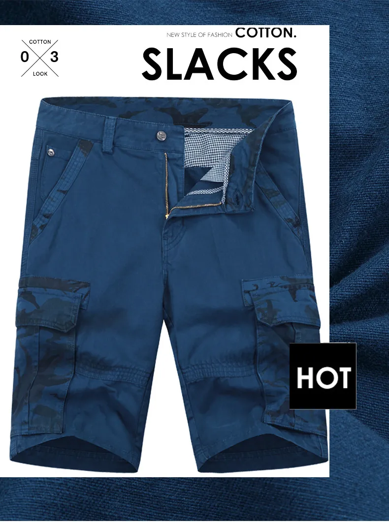 Multi-pocket Shorts Men Floral Cargo Shorts Cool Summer Hot Sale Cotton Fashion Men Shorts Male Pants Brand Clothing Plus Size 01