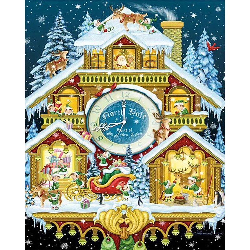 

5D Diamond embroidery diamond snowy cartoon house cross stitch round diamond painting diy diamond painting KBL