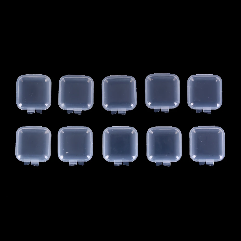 New 1/10/20/50Pcs Mini Clear Plastic Small Box Jewelry Earplugs Storage Box Case Container Bead Makeup Clear Organizer Gift