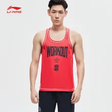 Li-Ning мужской тренировочный спортивный жилет серии Airborne Tank полиэстеровый Обычный Fit дышащий комфортный подкладка спортивный жилет для фитнеса AVSP079 CAMJ19