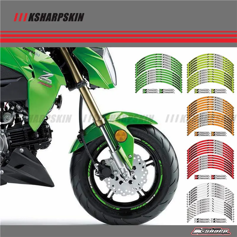 12 X Thick Edge Outer Rim Sticker Stripe Wheel Decals FIT ALL kawasaki