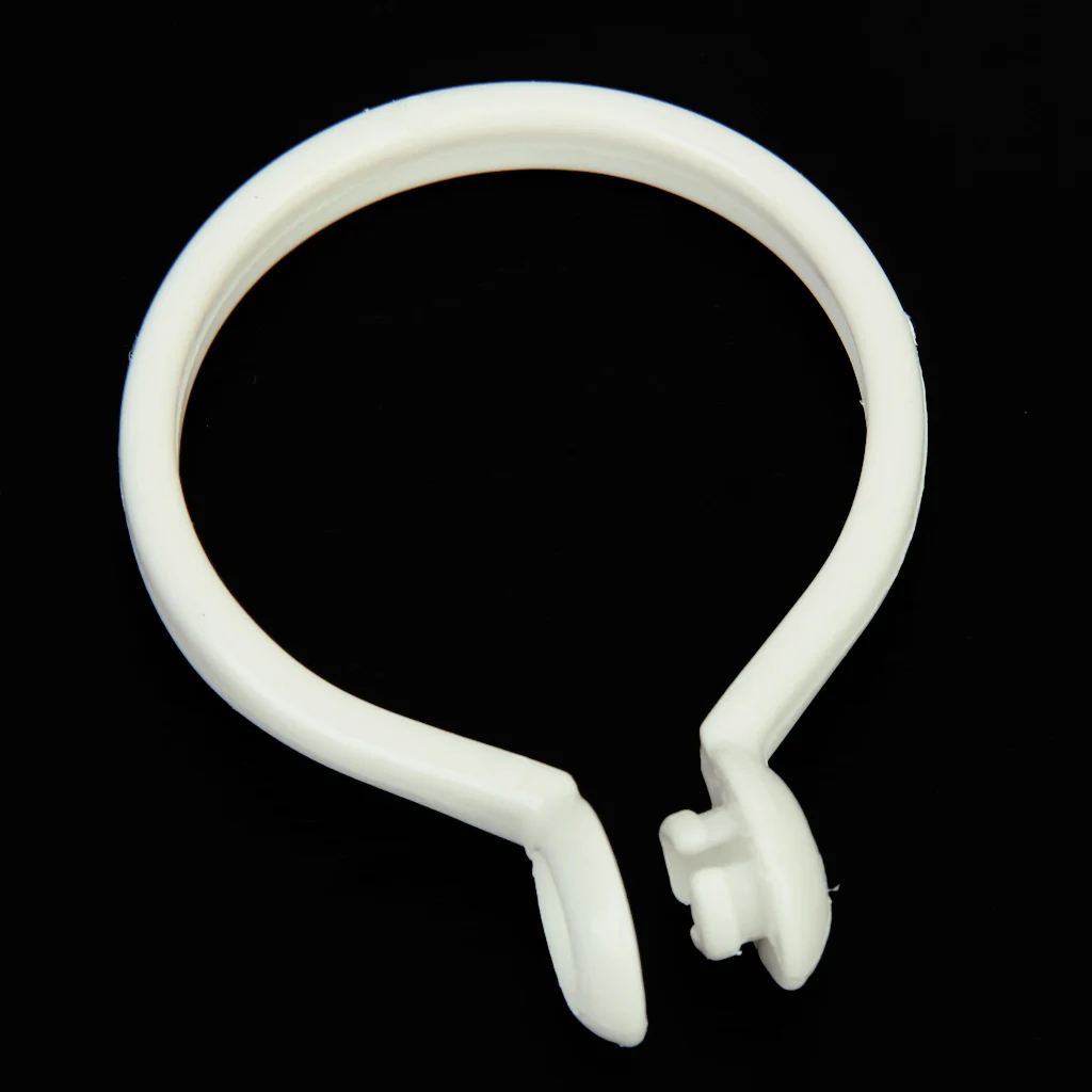 10 Pieces White Window Shower Curtain Rod Rings with Drapery Hook Eyelet 1.3in Dia.