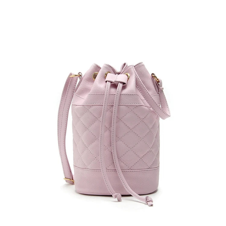 Повседневная небольшой плед ковша Tote Лидер продаж женские кожаные сумки дамы вечеринку кошелек сцепления известный Crossbody плеча сумки - Цвет: Розовый