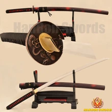 Full Tang 9260 Spring Steel Katana Samurai Japanese Sword Monster Alloy Tsuba Full Tang No Hi