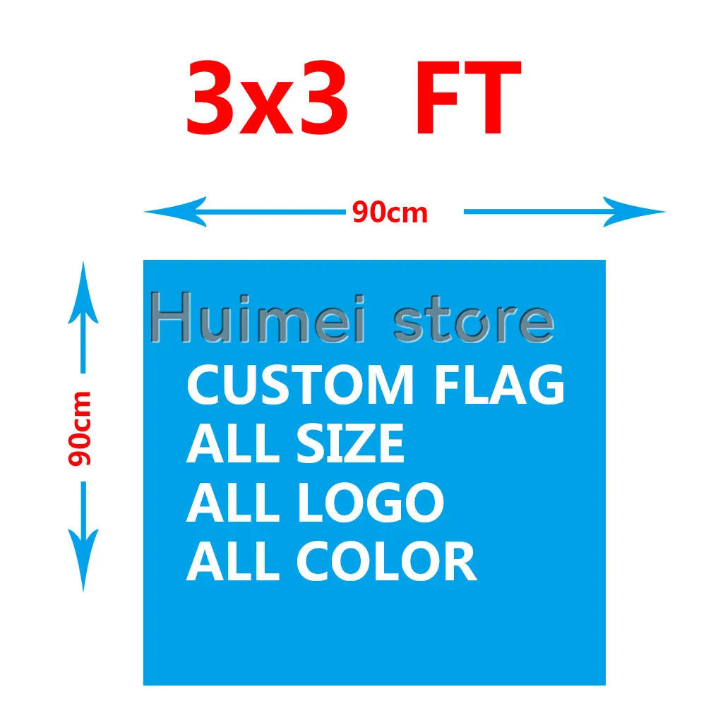 

90X90cm (3x3FT) Polyester we design any logo any color Custom gift flag banner