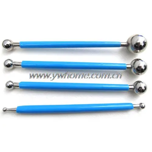

4Pcs Fondant Cake Decorating Clay Flower Sugarcraft Ball Modelling Cutter Tool random color