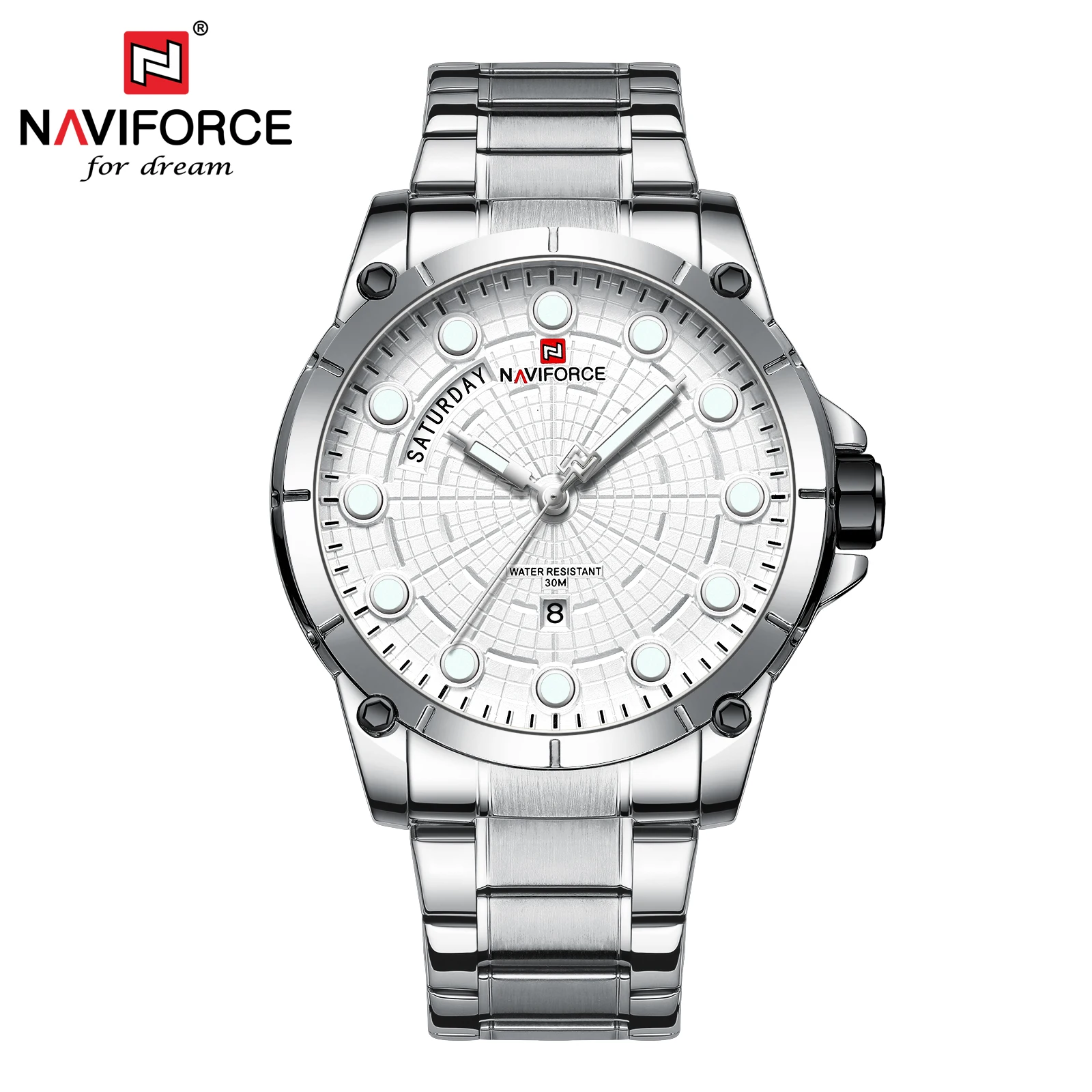 NAVIFORCE Relojes часы для мужчин модные спортивные кварцевые мужские часы, наручные часы лучший бренд класса люкс бизнес водонепроница Relogio Masculino - Цвет: SW