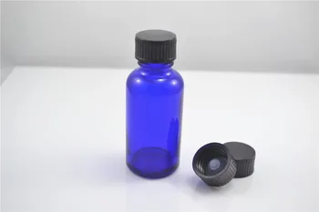 

100pcs Lot 30ml -1 Oz Blue glass bottle with Acid & Alkali Resistant Phenolic Screw cap for Light Sensitive Material Storage