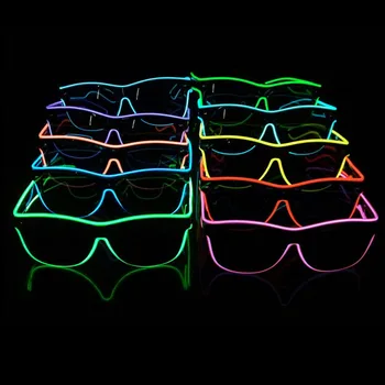 

DHL Free Shipping 500Set/Lot EL Glasses EL Wire Fashion Neon LED Light Up Shutter Shaped Glasses Rave Festival Party Decorative