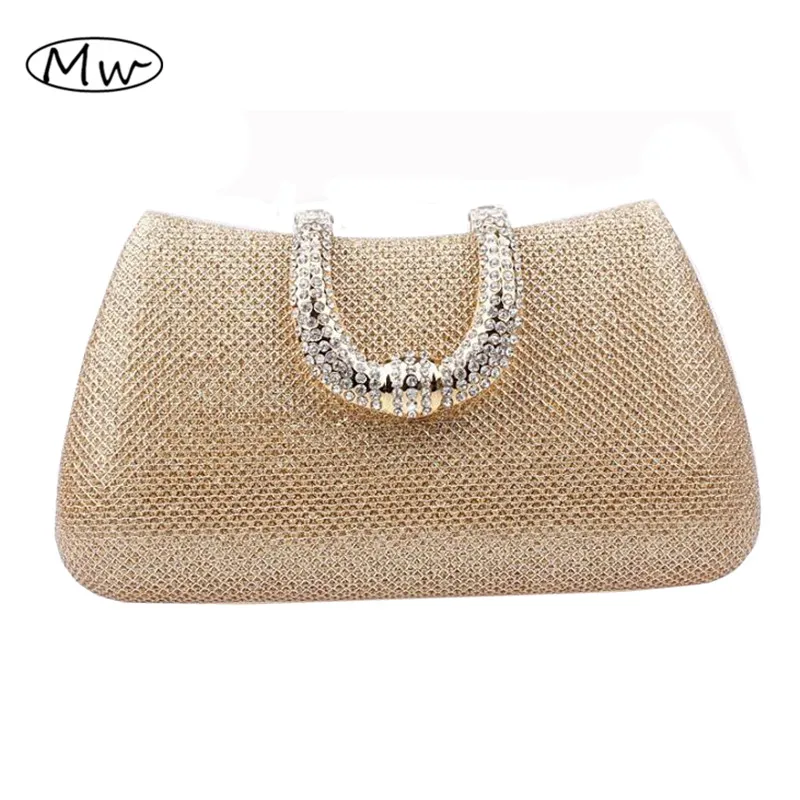 Elegant Retro Irregular Glass Diamond Encrusted Square Evening Wedding Party Clutch Bag