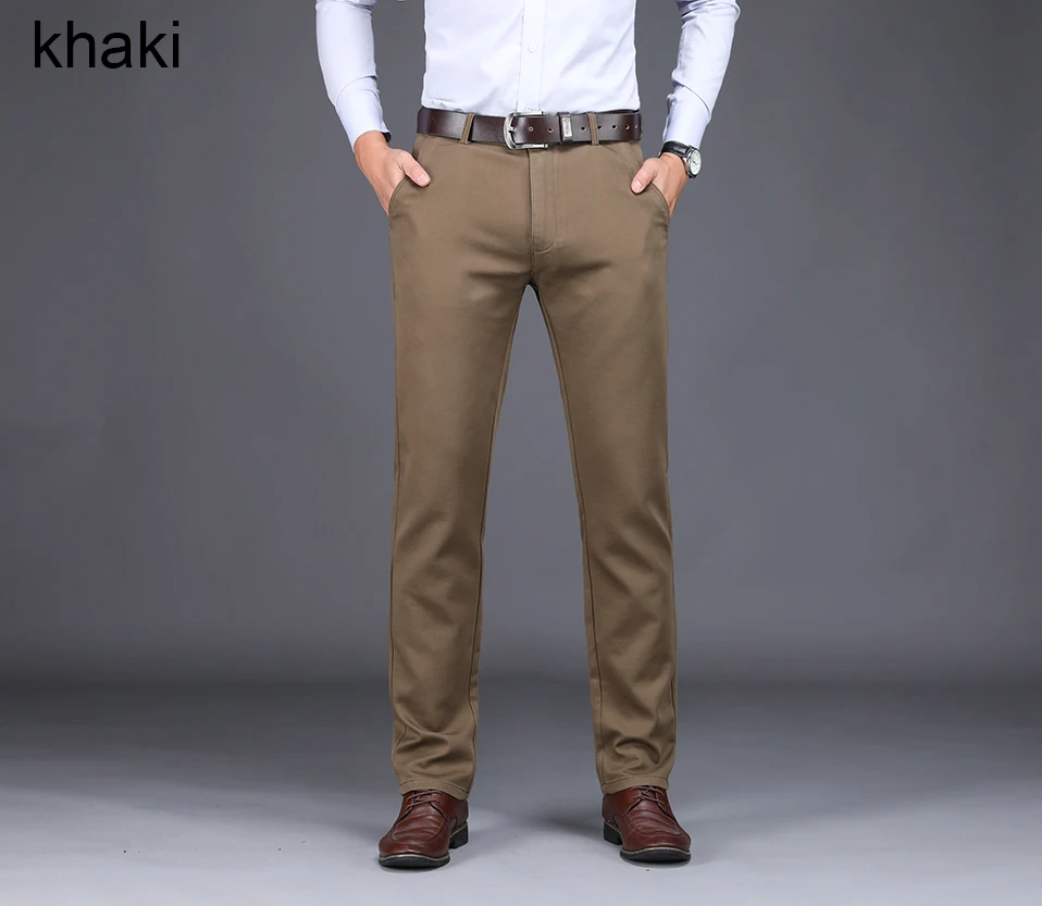 NIGRITY новые осенние зимние мужские модные деловые повседневные длинные брюки мужские эластичные прямые официальные брюки размера плюс 28-44
