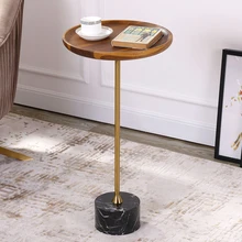 Nordic side solid wood tray wrought iron personality creative small apartment living room sofa side table corner table american country wrought iron wood console table desk side table living room entrance metal crafts