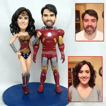 

ooak polymer clay statue handmade sculptured doll ironman unique gift for wedding birthday easter halloween gift cake topper