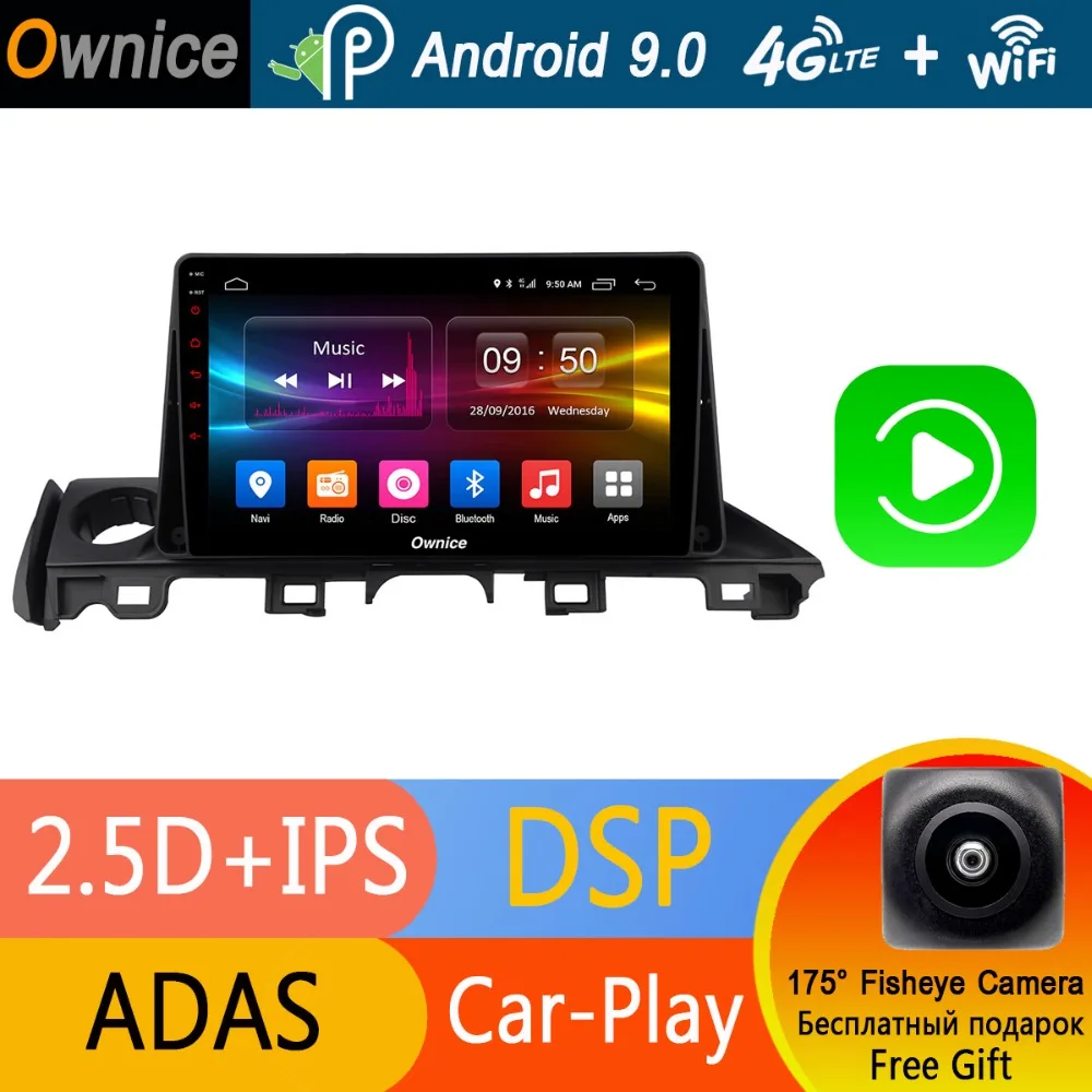 

Android 9.0 8 Core 9"IPS 1Din 4G+32G DSP CarPlay Car DVD Radio GPS Navi Player for Mazda 6 III 3 GJ Atenza Mazda6 2017 2018 2019