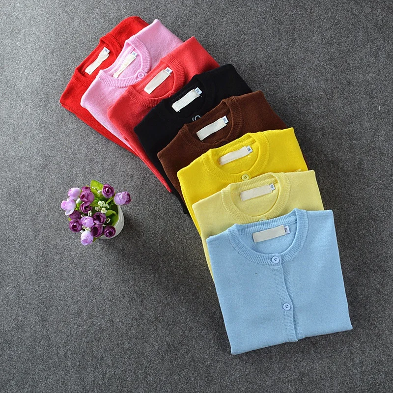

Kids Baby Clothing Boys Girls Knitted Cardigan Sweater Wear Children Solid 100% Cotton Infant Newborn Clothes Outerwear Sweaters