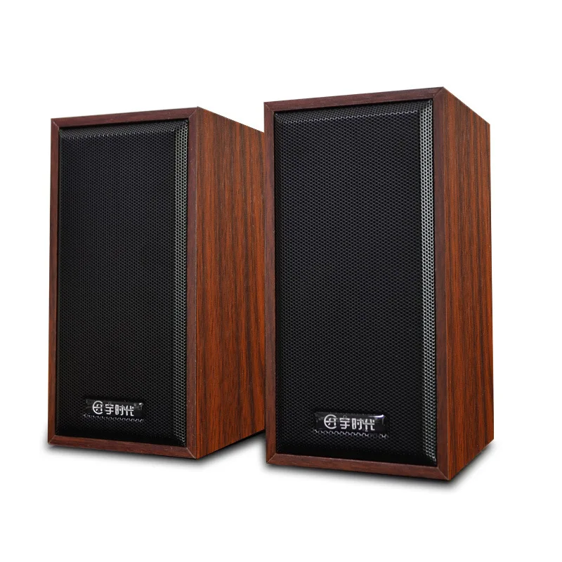 

Itek Wired Wooden HiFi Speakers Mini Portable USB Multimedia Desktop Notebook Loudspeakers Music Player for Computer Tablets MP4