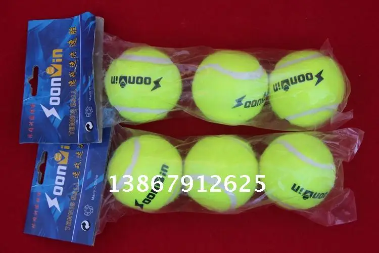 3 Piece Yellow Tennis Balls Outdoor Sports Tournament training balls Fun Cricket Beach Dog Rubber Competition standard