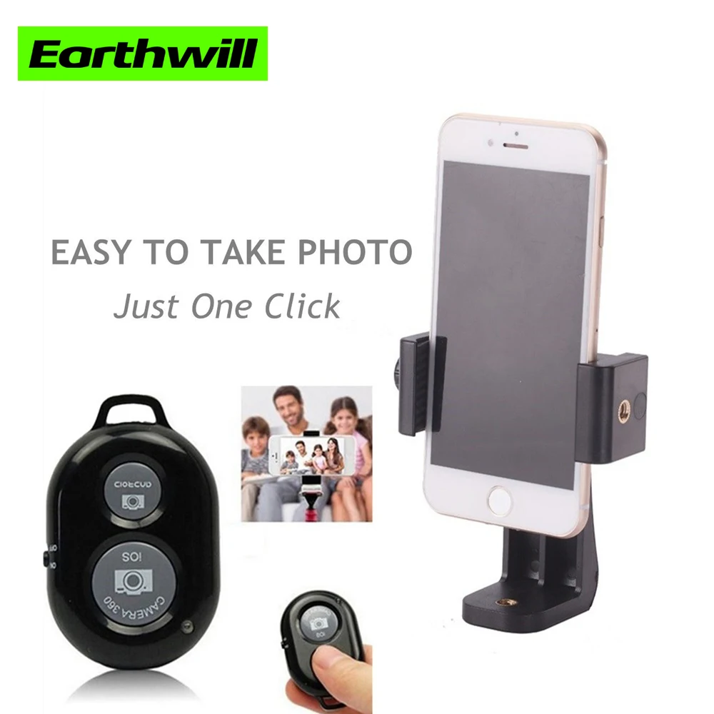 

Cell Phone Tripod Mount with Remote 360'' Rotation Smartphone Holder Phone Adapter Clip Compatible for iPhone X 8 7 6 6s Plus S