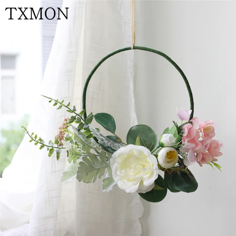 

Rose artificial wreath hanging door decoration wall decoration wall hanging dining living room princess room wedding garland