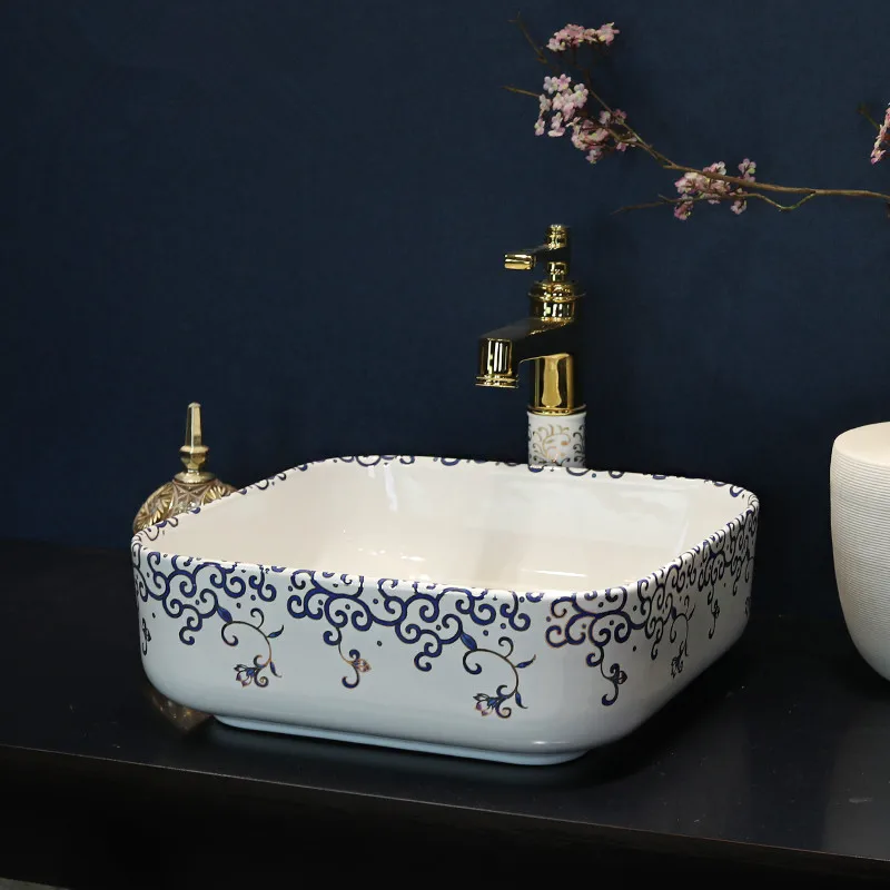 Europe style China Handmade Lavabo Washbasin Artistic Bathroom Sink round bowl sink   (4)
