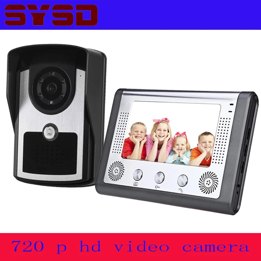 7'' TFT LCD Wired Video Door Phone Visual Video Speakerphone