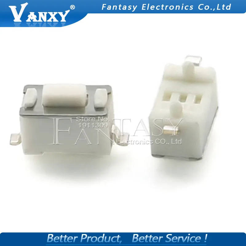 

100PCS 3*6*5mm 2pin SMD Tact Switch Push Button White Button Touch Switch 3x6x5H 3*6*5