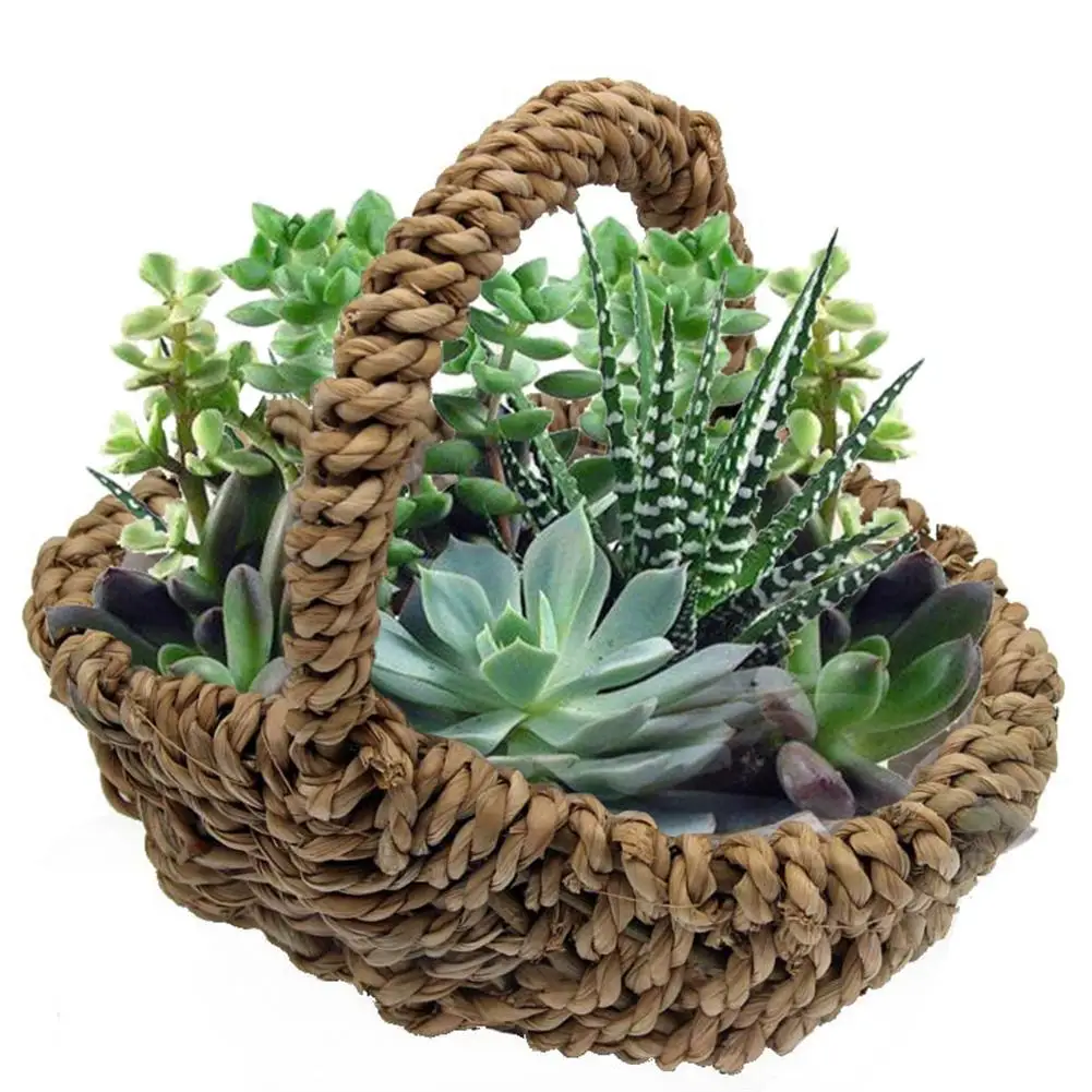 Willow Braided Flowerpot Cattail Rope Woven Succulent Plant Bonsai Pot