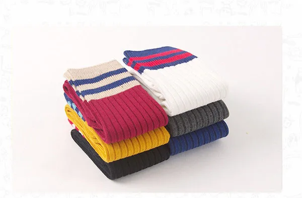 Модные гольфы в полоску из чистого хлопка для маленьких девочек 1-10 лет детские спортивные носки для школьников весенне-летняя одежда для детей, CN